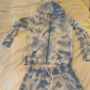 Tie dye hoodie & shorts set